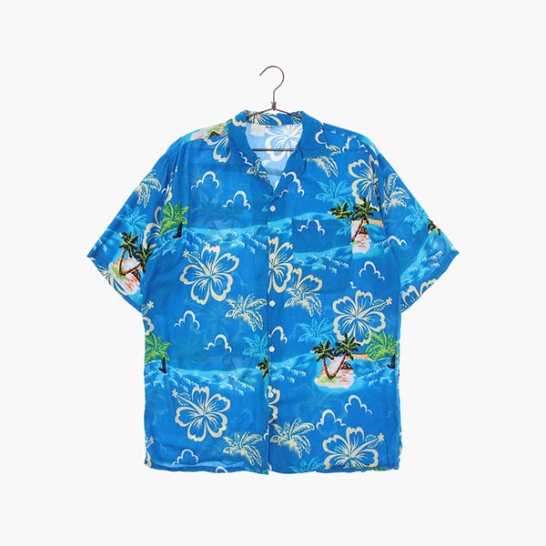 레이온 하와이안 셔츠 남자 2XL 빈티지톡