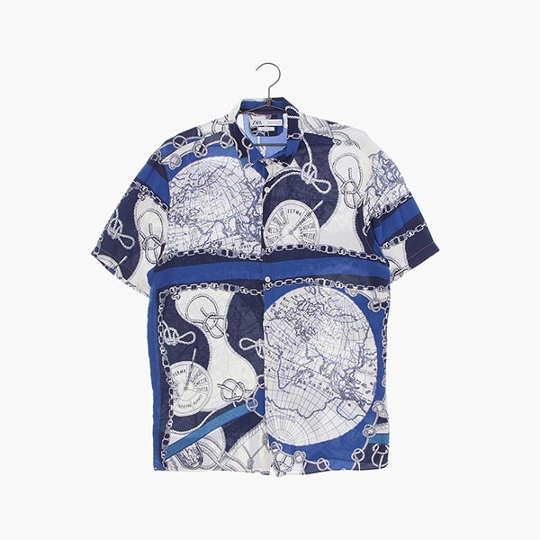 자라 레이온 하와이안 셔츠 공용 XL 빈티지톡