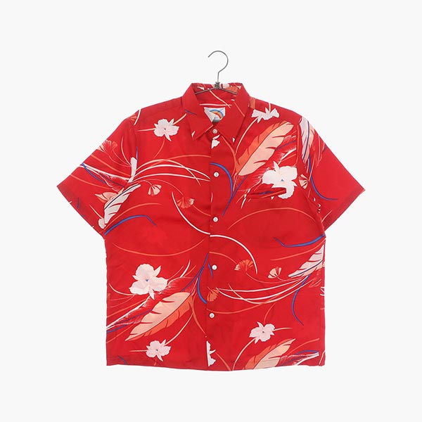 폴리 하와이안 셔츠 공용 L 빈티지톡