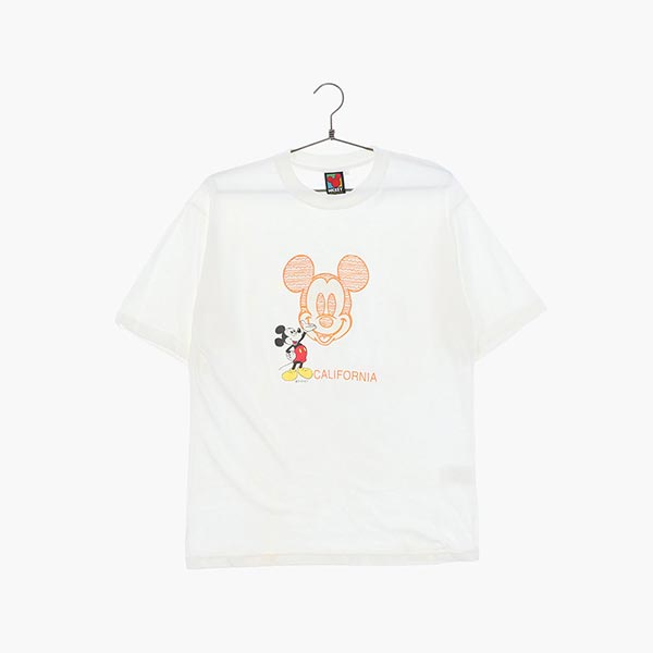 미키 마우스 코튼 반팔 티셔츠 공용 FREE 빈티지톡