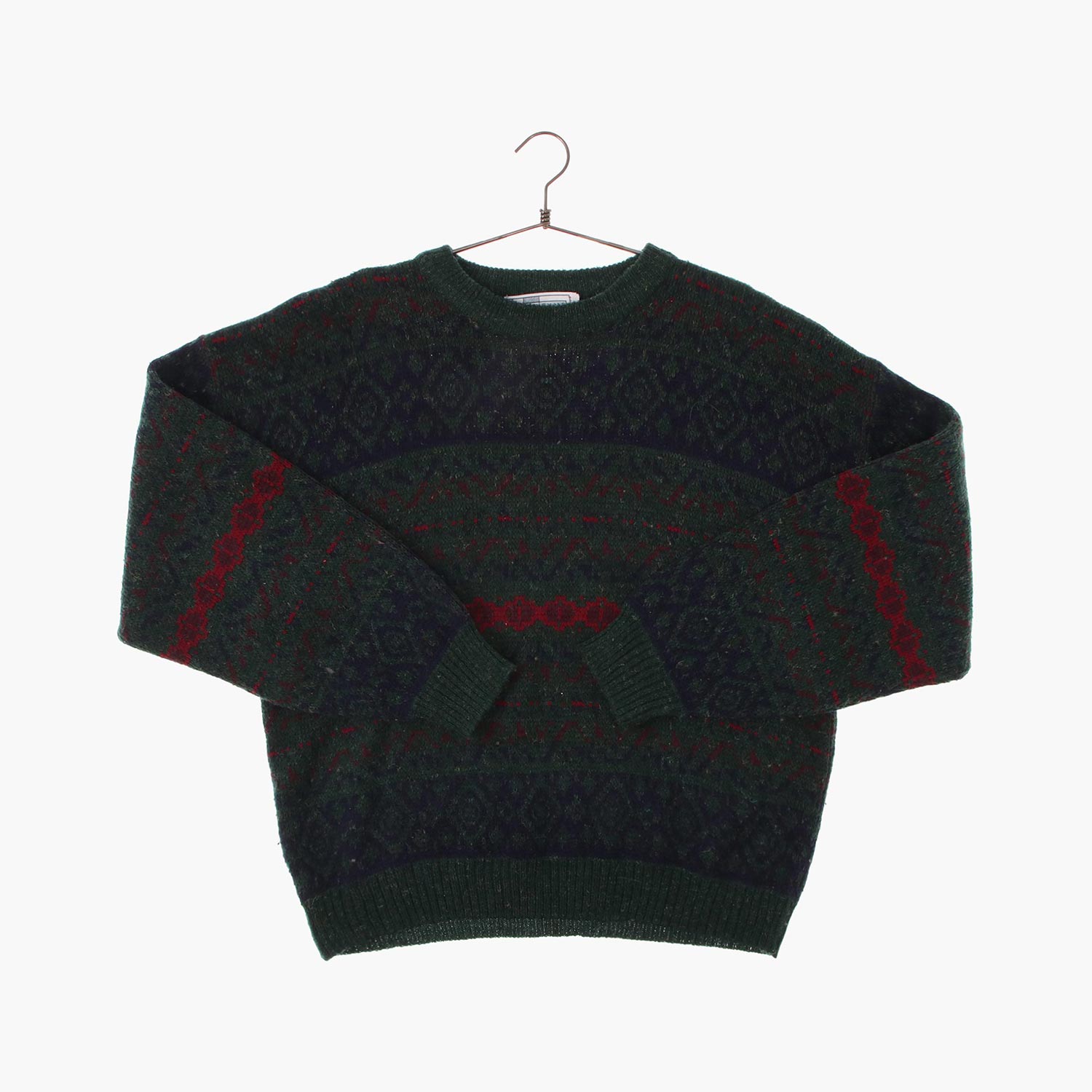 울 라운드 패턴 니트/스웨터 공용 L 빈티지톡