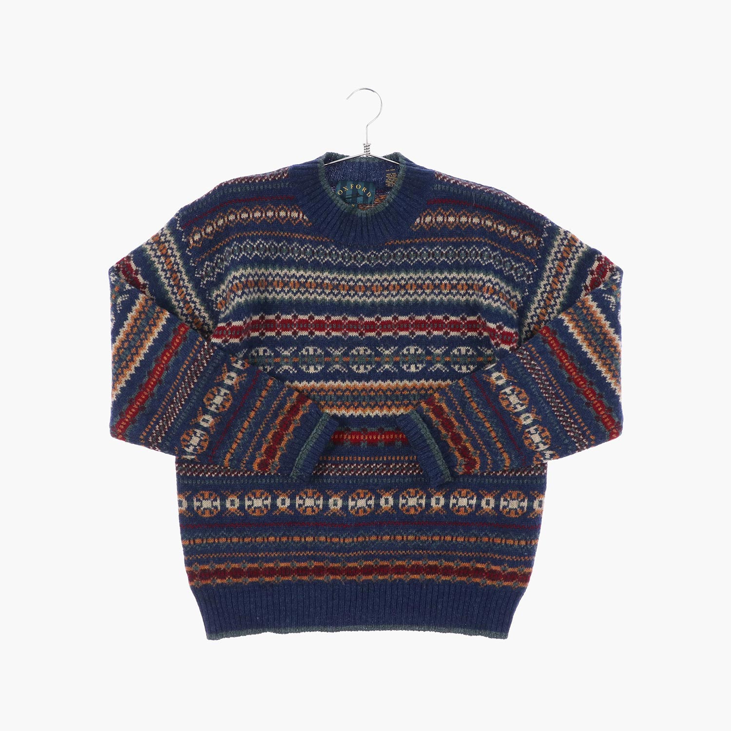 울 라운드 패턴 니트/스웨터 공용 M 빈티지톡