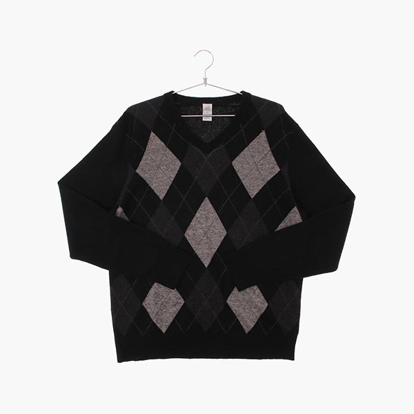 갭 울 브이넥 패턴 니트/스웨터 공용 L 빈티지톡
