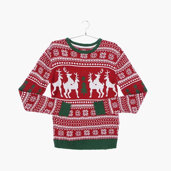 아크릴 라운드 크리스마스 니트/스웨터 공용 S 빈티지톡