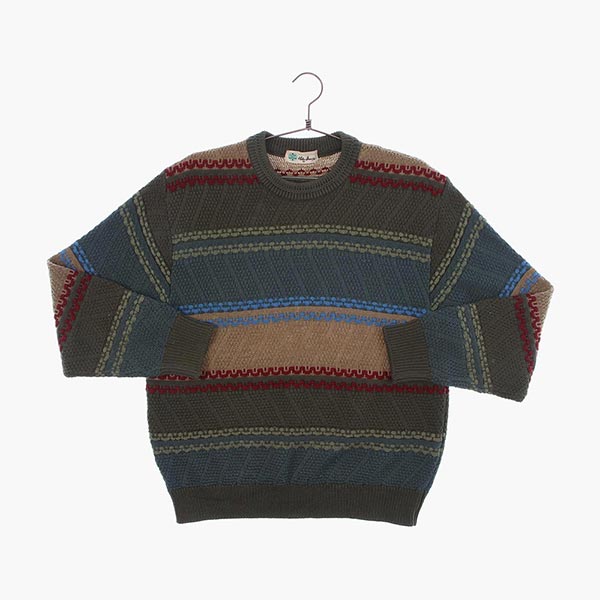 울 라운드 패턴 니트/스웨터 공용 M 빈티지톡