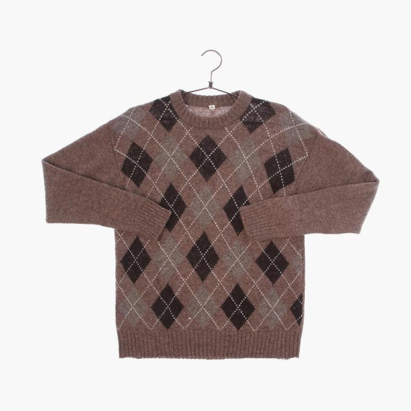 울 라운드 패턴 니트/스웨터 공용 S 빈티지톡