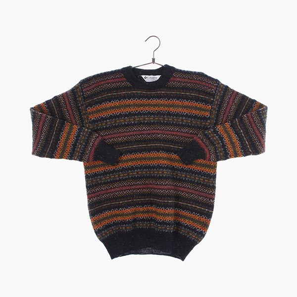 콜롬비아 울 라운드 패턴 니트/스웨터 공용 M 빈티지톡