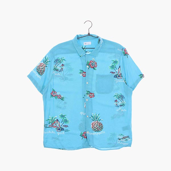 갭 레이온 하와이안 셔츠 공용 L 빈티지톡