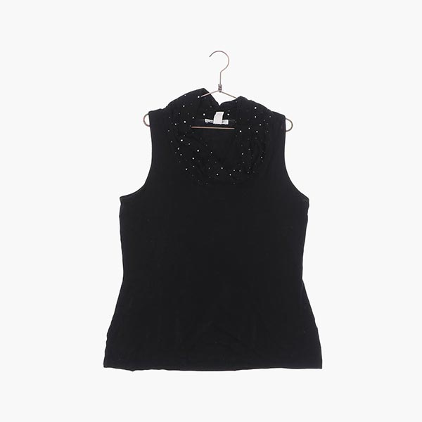 화이트 하우스 블랙 마켓 레이온 쥬얼리 민소매 티셔츠 여자 L 빈티지톡