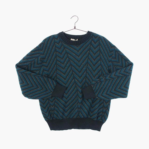 피에르 가르뎅 울 라운드 패턴 니트/스웨터 공용 L 빈티지톡