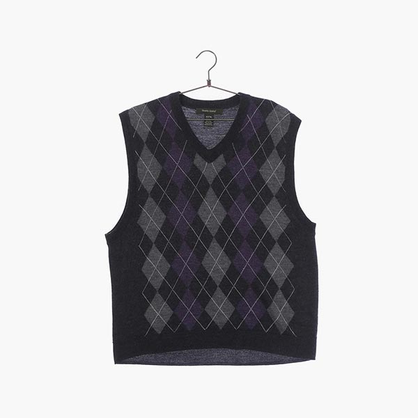 울 베스트 패턴 니트/스웨터 공용 XL 빈티지톡