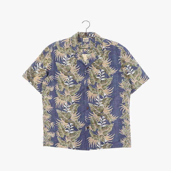 로얄 크리에이션 폴리 하와이안 셔츠 공용 L 빈티지톡