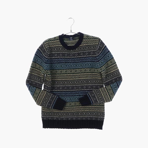 갭 울 라운드 패턴 니트/스웨터 공용 XS 빈티지톡