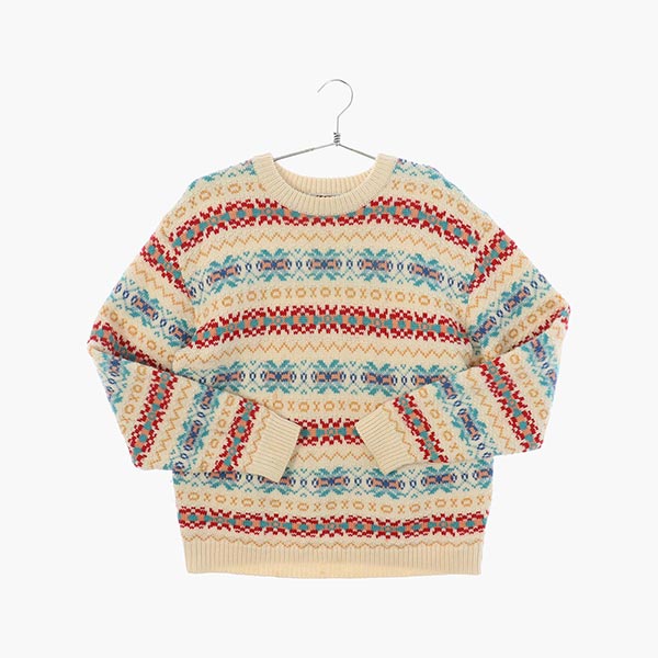 맥그리거 울 라운드 패턴 니트/스웨터 공용 M 빈티지톡